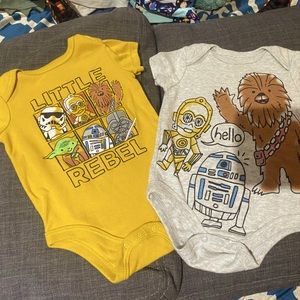 Two Star Wars themed onesies from Target